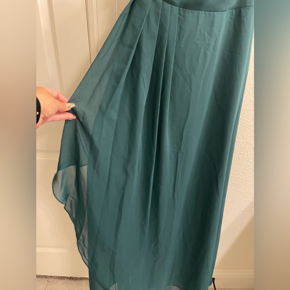 JJ’s‎ Emerald Green One Shoulder Floor Length Dress Size 4 - Picture 3 of 12